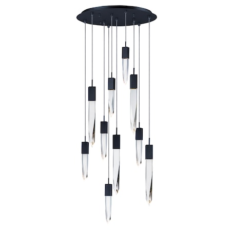 Et2 Quartz 10-Light 20" Wide Black Pendant Light E31247-20BK